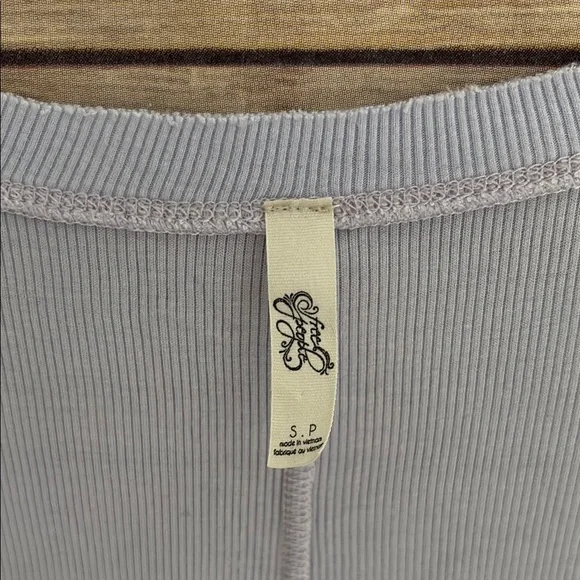 Free People Dusty Blue Relaxed Long Sleeve Tee - Picture 2 of 3